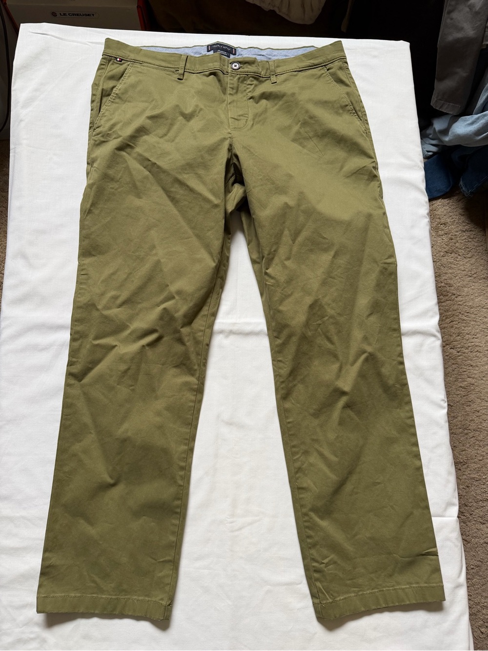 Tommy Hilfiger Olive Green Slim Straight Chinos